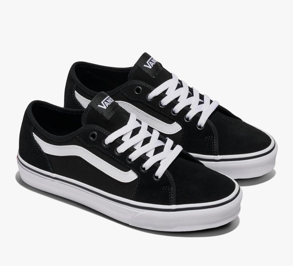 Vans Filmore Decon low top black suede/canvas sneakers Men's size 7.5 NWOT